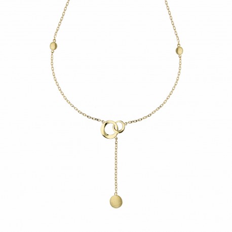 Yellow Gold 18k Shiny and Satin Women Necklace