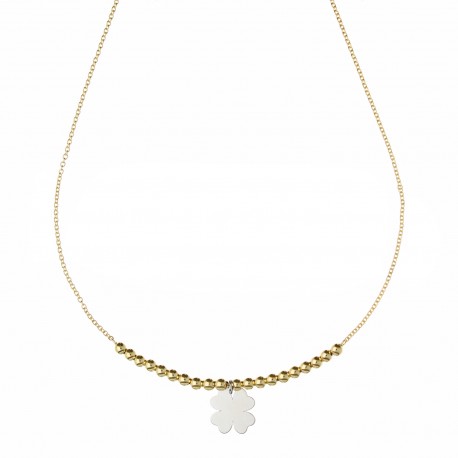 Yellow gold 18 K 750/1000 with dangling four-leaf clover necklace