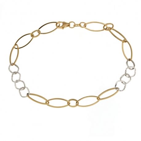 Gold 18k 750/1000 shiny and hammer woman bracelet