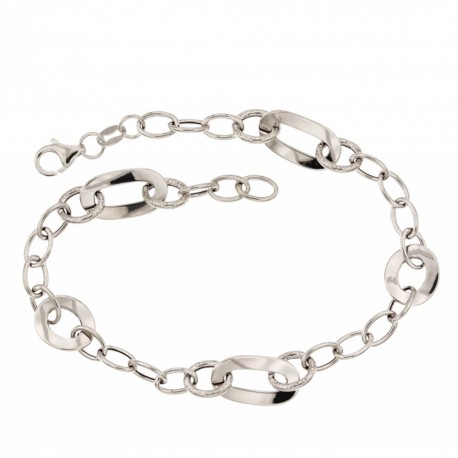 Gold 18k 750/1000 shiny link woman bracelet