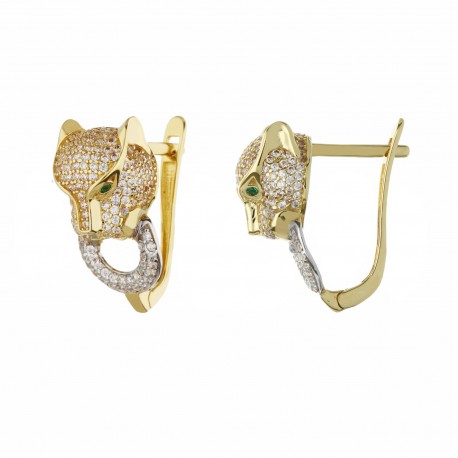 18k Gold Phanter Women Earrings