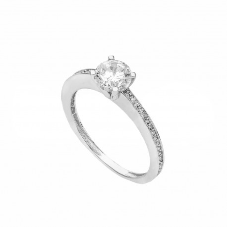 White Gold 18k Solitaire Type Woman Ring