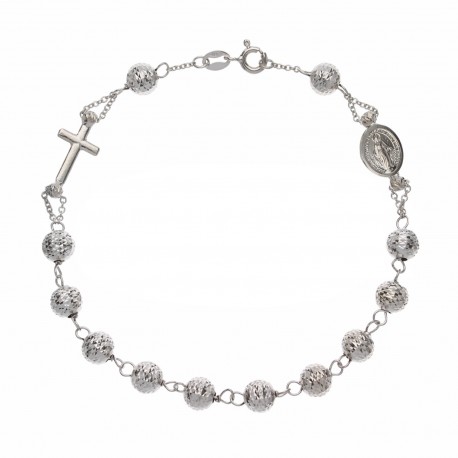 18k White Gold Rosary Bracelet