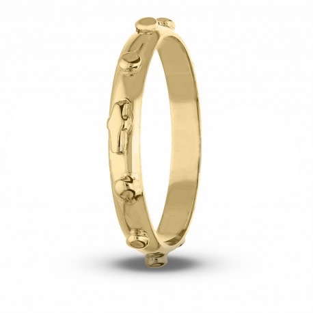 Růžencový prsten z 18K žlutého zlata