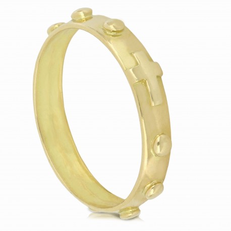 Růžencový prsten z 18K žlutého zlata