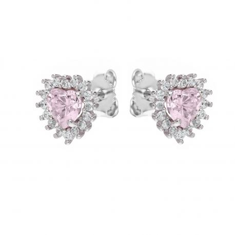 Südamekujulised kõrvarõngad 18K valgest kullast