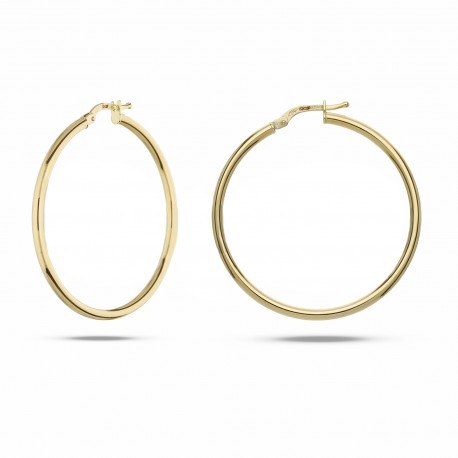Yellow Gold 18k Hoop Shiny Earrings