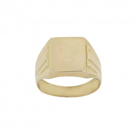18k Yellow Solid Gold Shield Type Ring