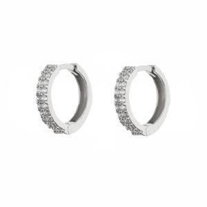 Обеци с халки от 18K бяло...