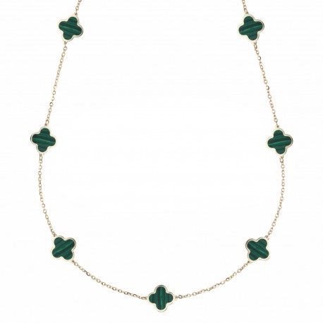 Women 18k Yellow Gold with Four Leaf Clover Choker
