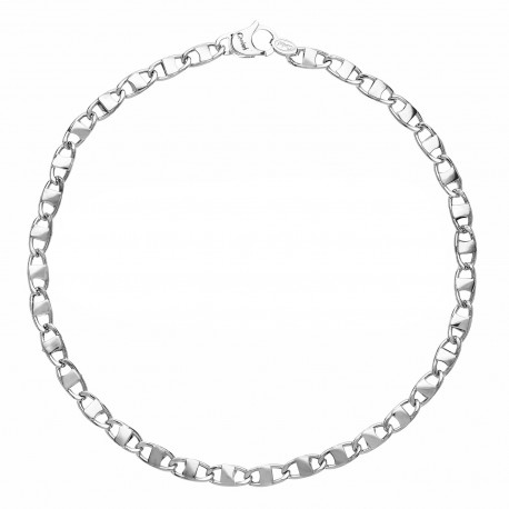 Bracelet pour homme en or blanc 18 carats avec chaîne plate