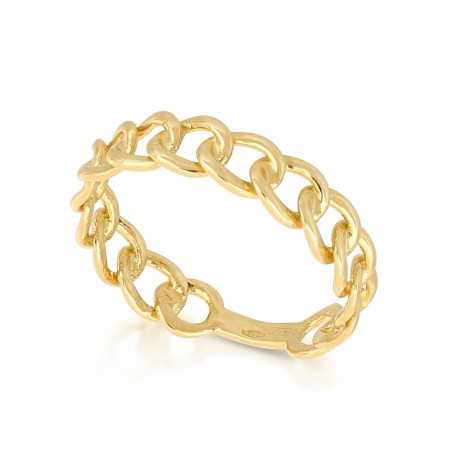 Δαχτυλίδι με αλυσίδα Grumetta από κίτρινο χρυσό 18 καρατίων