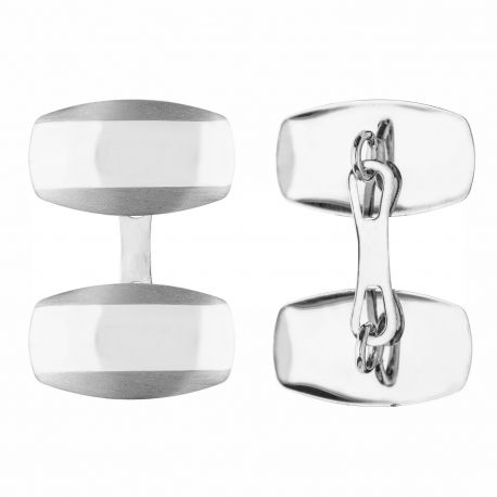 Boutons de manchette rectangulaires en or blanc 18 carats