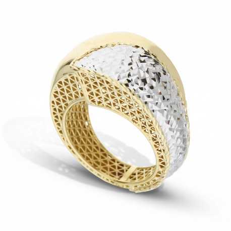 Electrofused diamanten ring voor dames in 18K goud