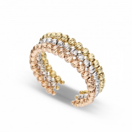 18 Kt 750/1000 Yellow ,White and Rose Gold Woman Ring