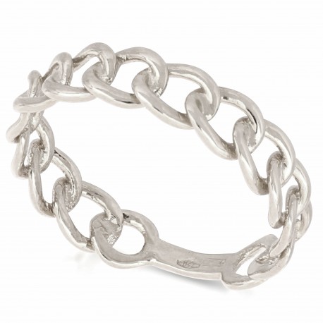 18K vitguld Grumetta Chain Ring