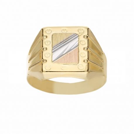 Herenschildring in 18K goud