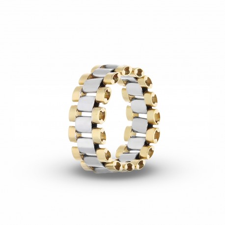 Inel model cu curea pentru bărbați din aur de 18K