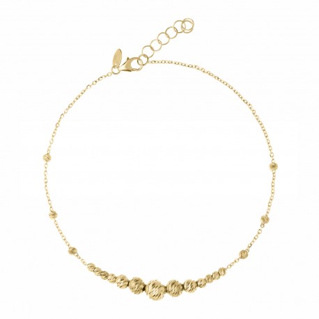 Bracelet avec sphères de diamants pour femme en or jaune 18 carats