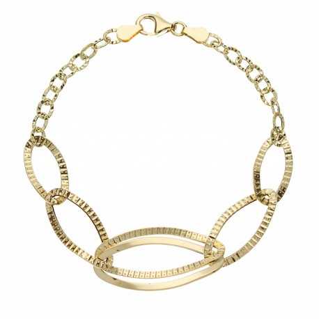 Kædearmbånd med ovale elementer til kvinder i 18K gult guld