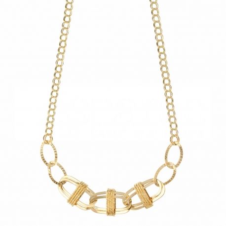 Choker cu element central pentru femei din aur galben de 18K