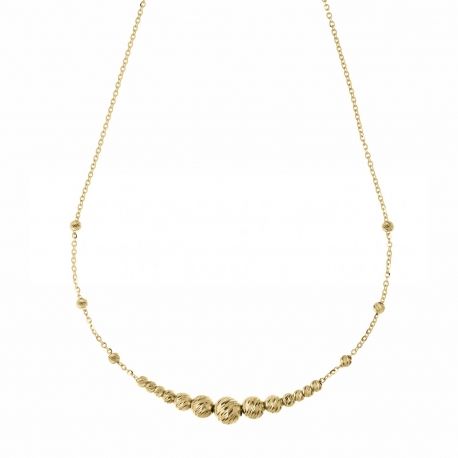 Women 18k Yellow Gold with Spheres Diamond Necklace