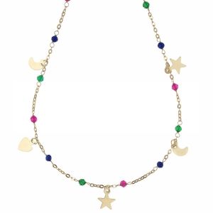 Collier cœur étoile et lune...