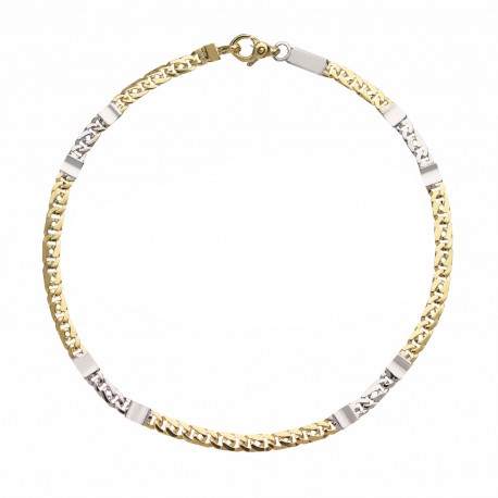 Tigerauge-Armband aus 18-karätigem zweifarbigem Gold