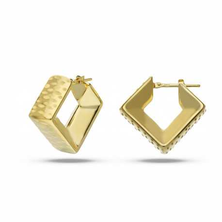 Boucles d'oreilles diamant pour femme en or jaune 18 carats