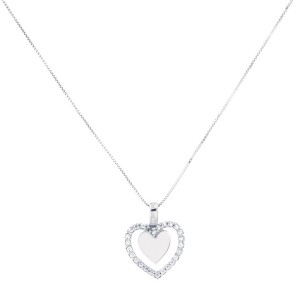 White Gold 18k Heart with...