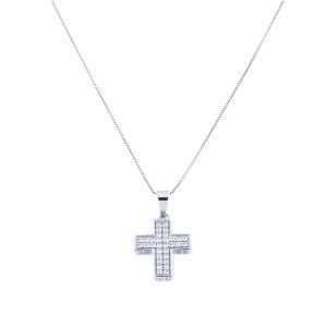 Collier croix arrondie avec...