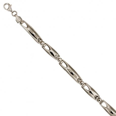 Armband i 18 kt 750/1000 guld med alternerande plattor, polerad och satinfinish