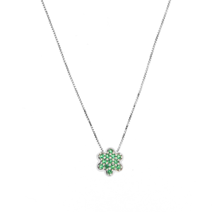 Bloemenketting met groene...