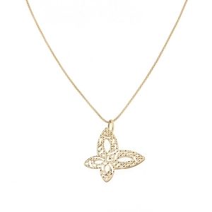 18K黄金蝴蝶吊坠项链