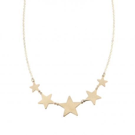 Colar Gargantilha com Estrelas em Ouro Amarelo 18K
