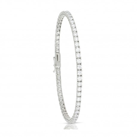 Bracelet tennis en or blanc 18 ct avec zircons blancs pour femme