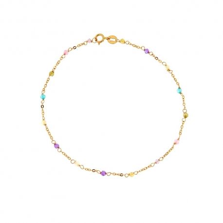 Pulsera con piedras de colores en oro amarillo de 18k