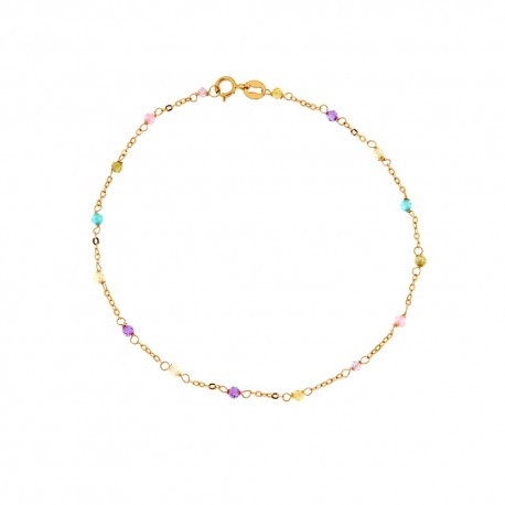 Women 18k Yellow Gold with Colored Stones Bracelet