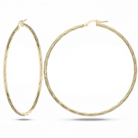 Pendientes de aro de oro amarillo de 18 quilates para mujer