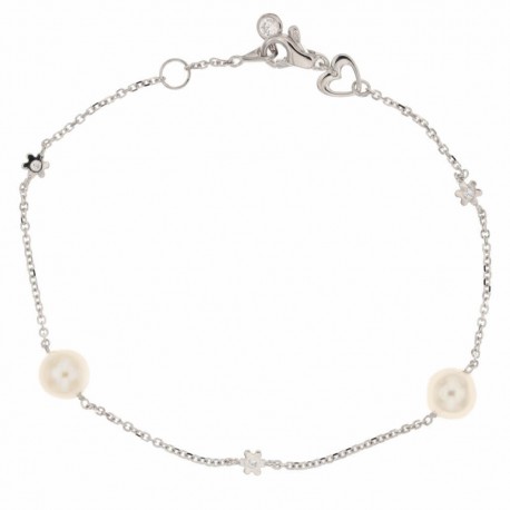 Bracelet en or blanc 18 carats avec perles