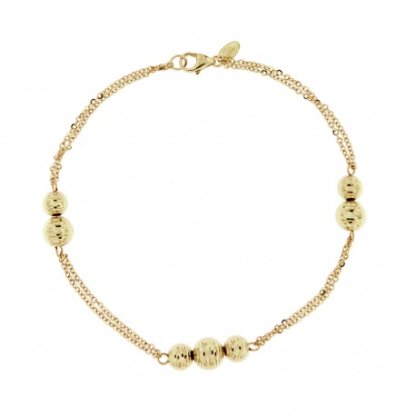 Bracelet en or jaune 18 carats avec sphères