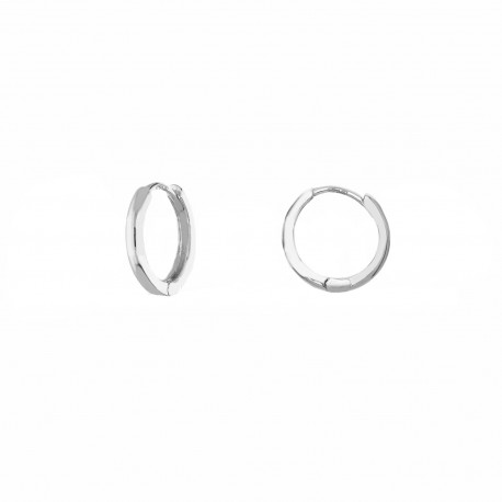Unisex 18k White Gold Hoop Earrings