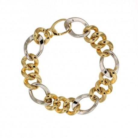 Bracelet en or 18 Kt 7500/1000 avec chaîne creuse, finition polie