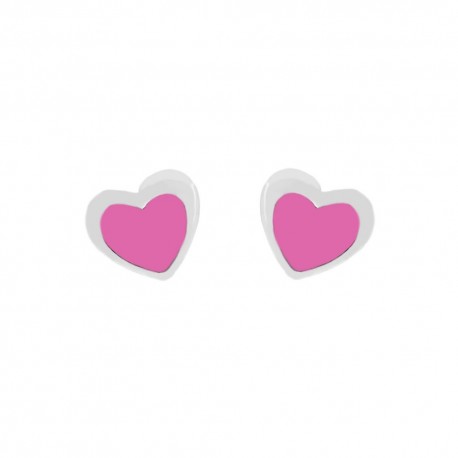 Women 18k White Gold Heart Earrings
