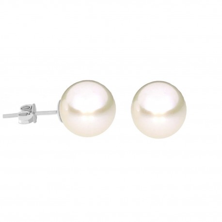 18 K hvidguld øreringe med naturlige perler
