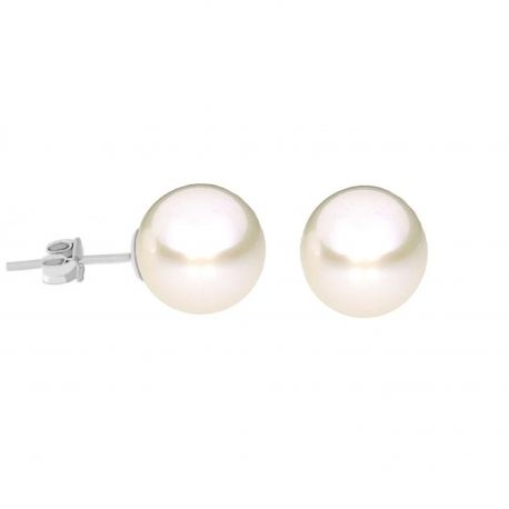 18 K hvidguld øreringe med naturlige perler