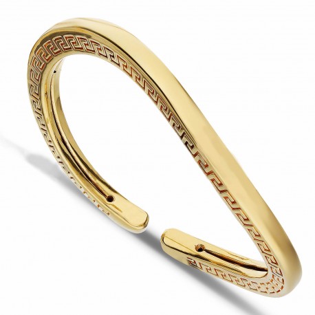 Bracelet rigide avec Greca en or jaune 18 carats
