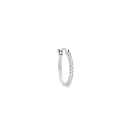 White Gold 18k Hoop Single Earring