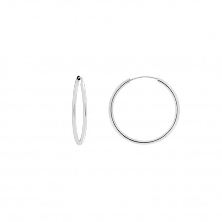 Unisex White Gold 18k Hoop Earrings