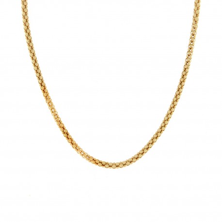 Women 18K Yellow Gold with Popcorn Link Necklace
